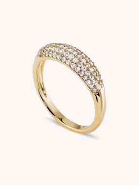 Dean Davidson Pavé Cubic Zirconia Dome Ring In Gold NEW Size 6